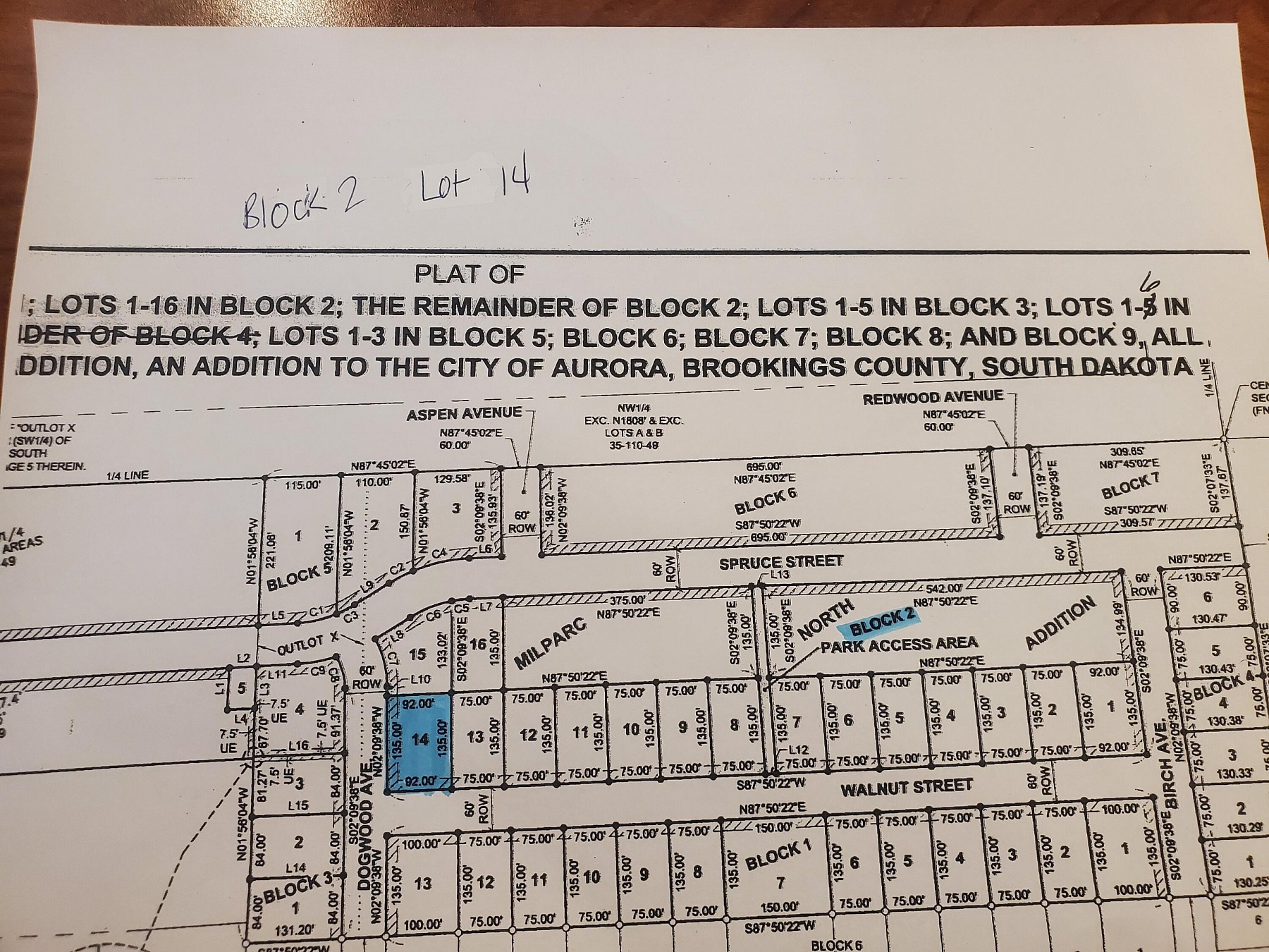 L14, B2 Milparc North Addition, Aurora, SD 57002