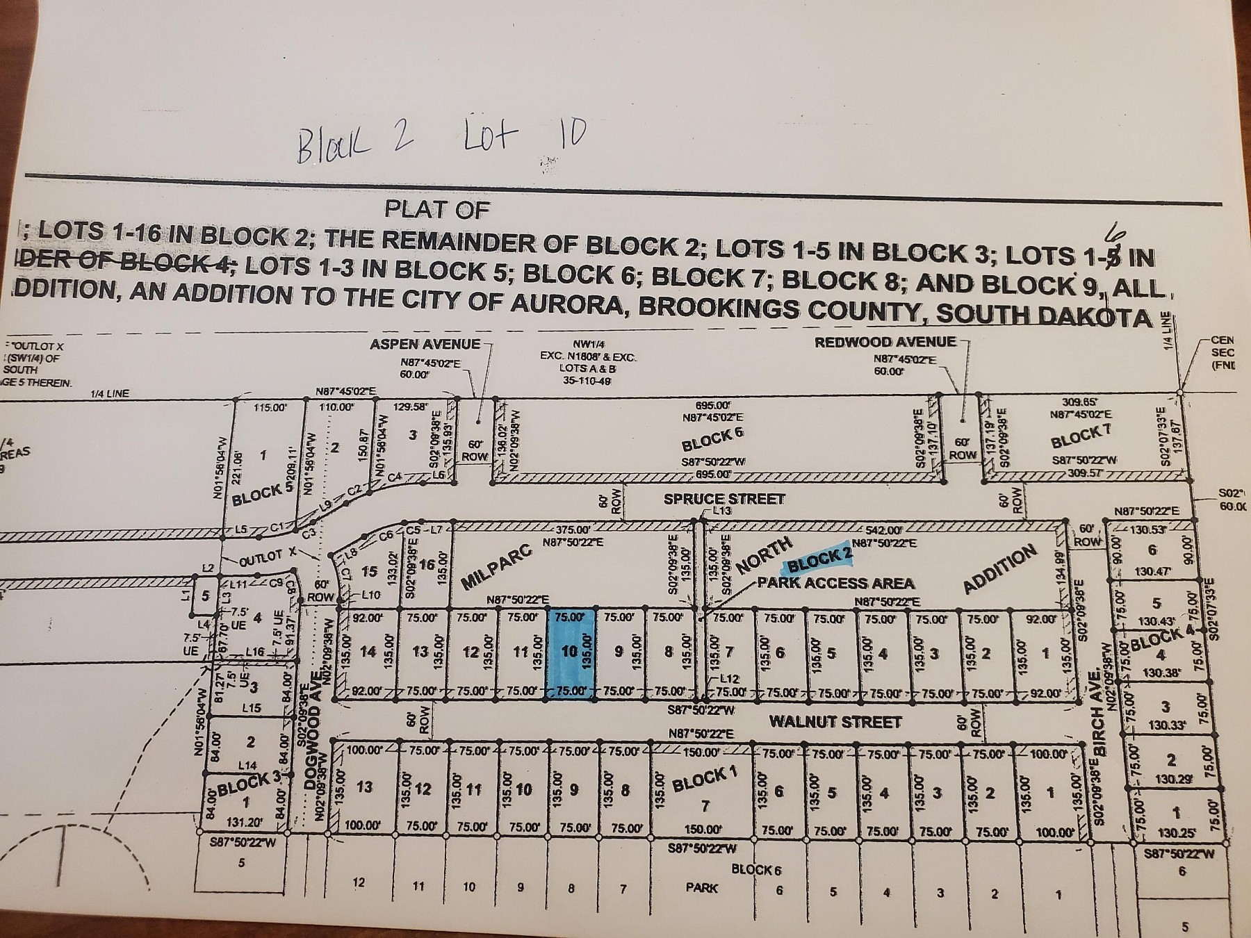 L10, B2 Milparc North Addition, Aurora, SD 57002