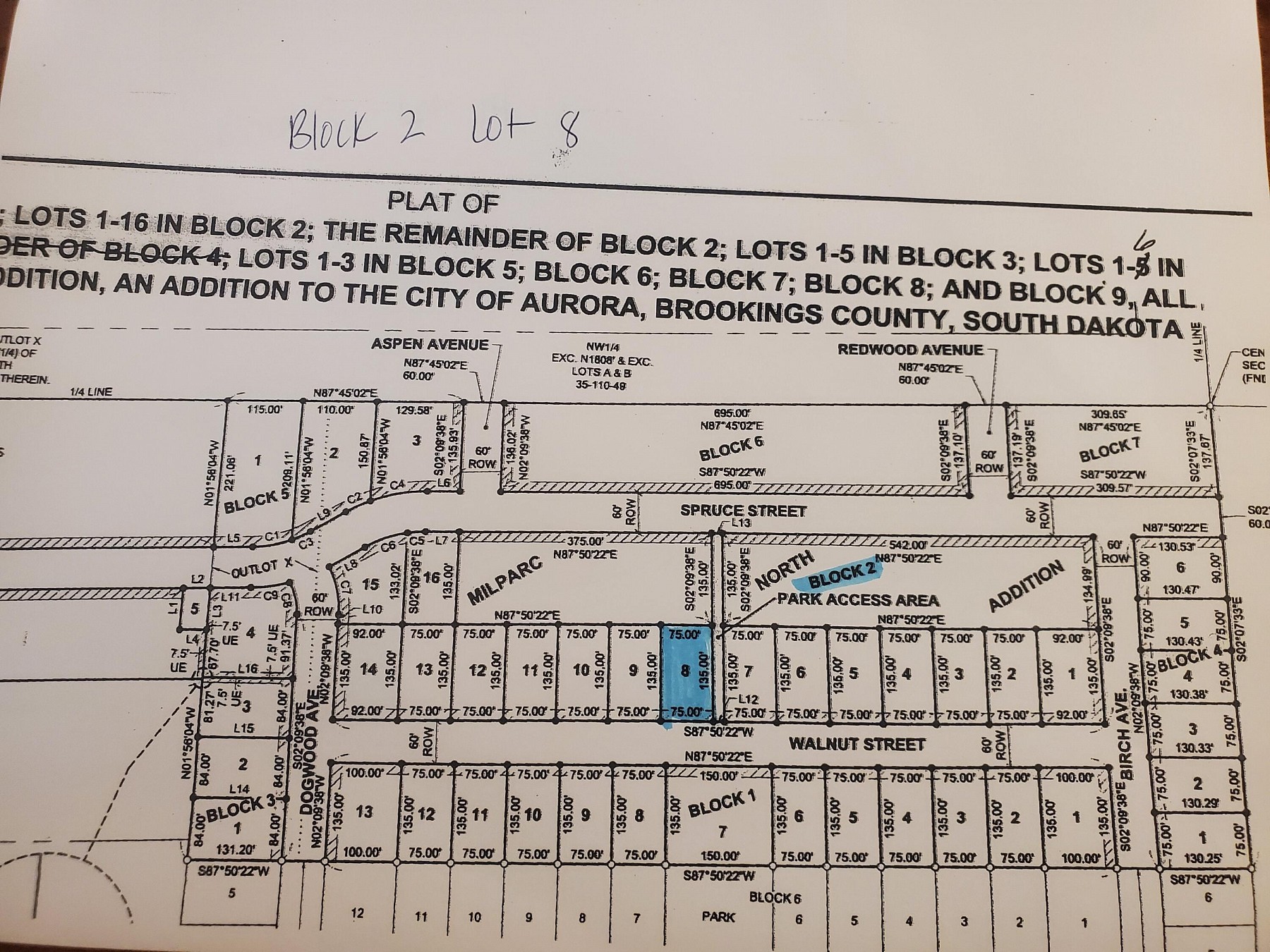 L8, B2 Milparc North Addition, Aurora, SD 57002