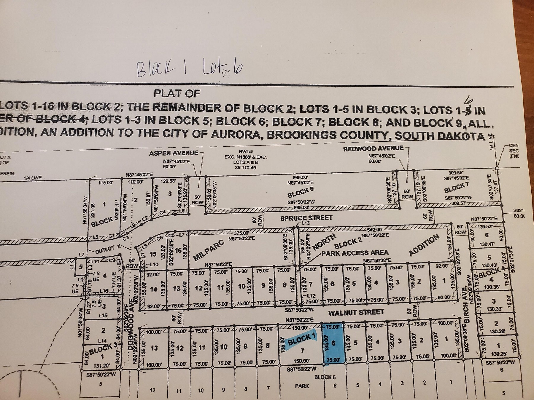 L6, B1 Milparc North Addition, Aurora, SD 57002