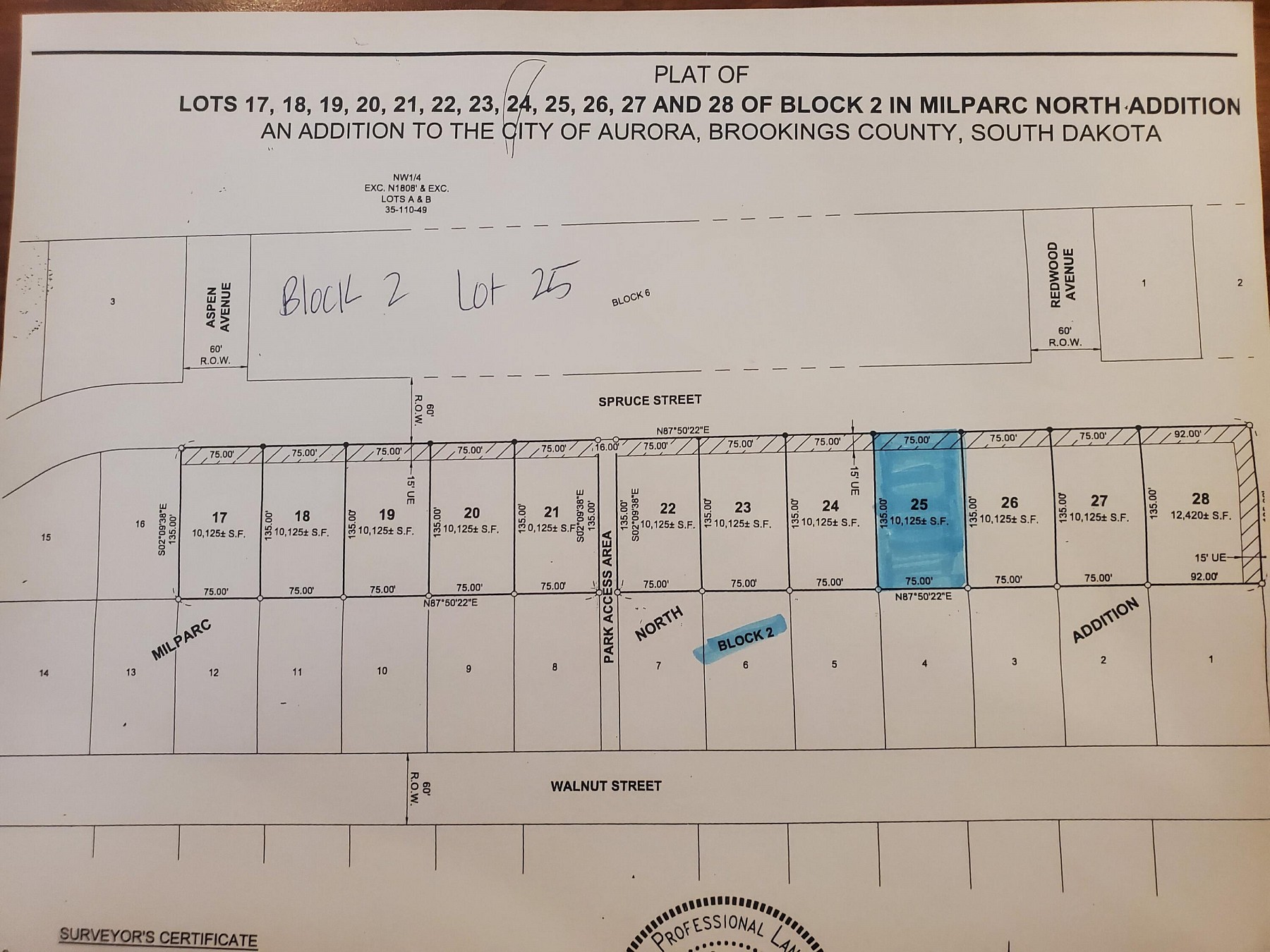 L25, B2 Milparc North Addition, Aurora, SD 57002