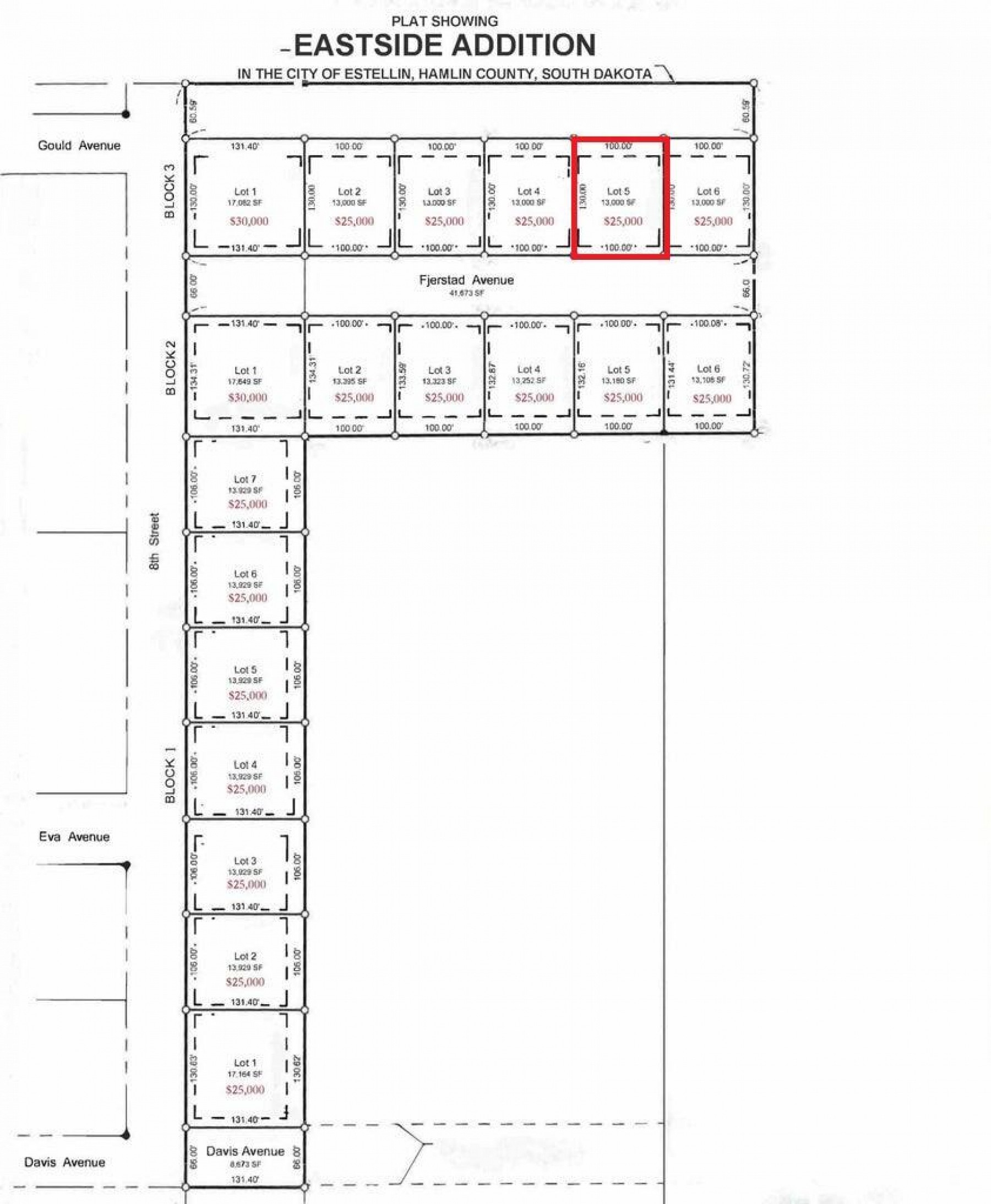 L5, B3 Gasper Eastside, Estelline, SD 57234