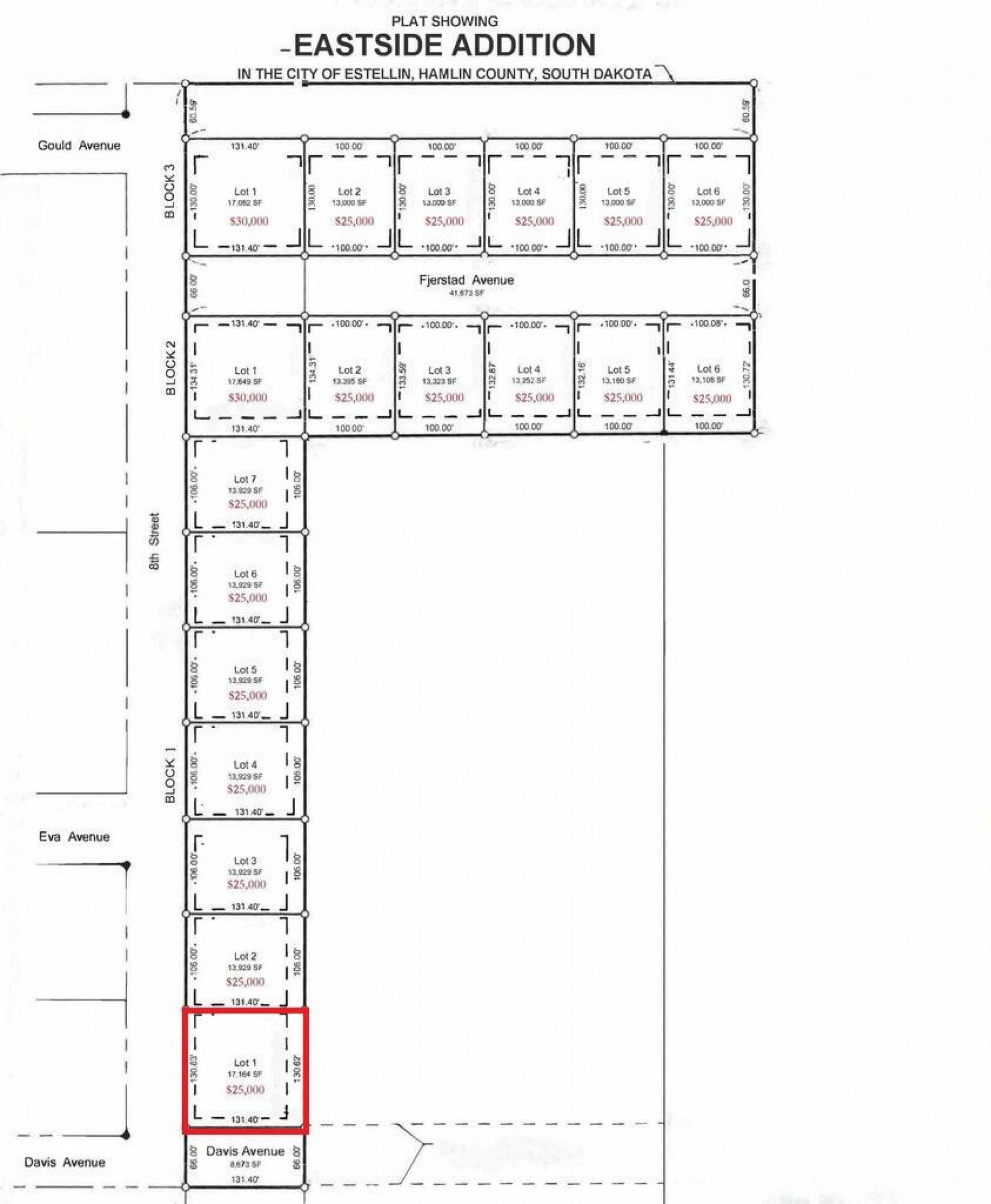 L1, B1 Gasper Eastside, Estelline, SD 57234